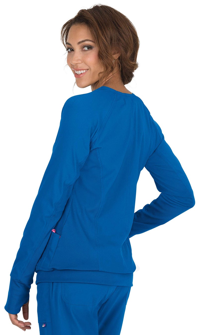 KOI Lite Clarity Women's 3-Pocket Stretch Jacket Royal Blue Small - Image 2